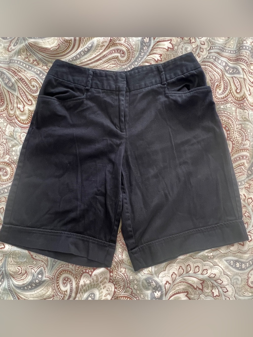 Ingredients Black Cuffed Bermuda Chino Shorts Size 6 Business Casual Preppy